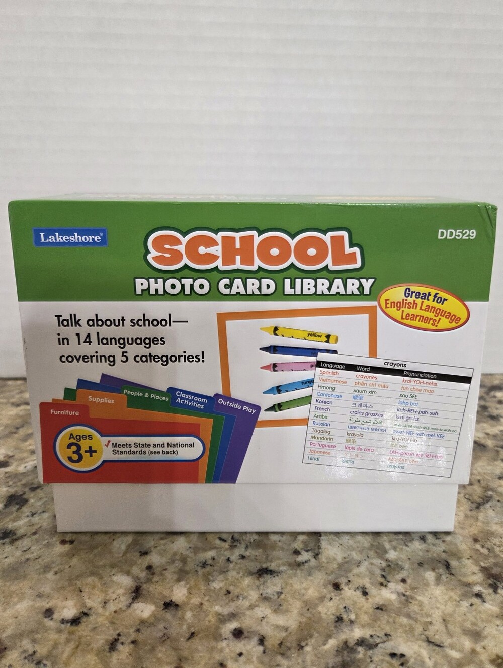 Lakeshore School Photo Card Library Flash Cards English Language Learners Age 3+